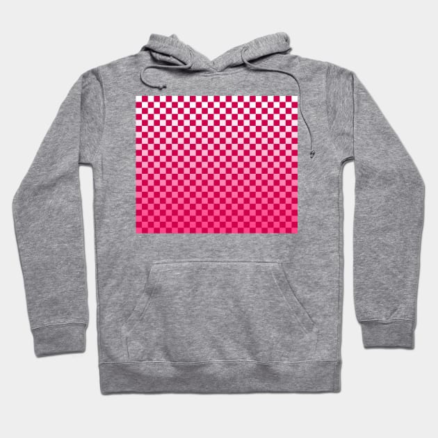 Pink Checkered Ombre Texture Hoodie by saradaboru